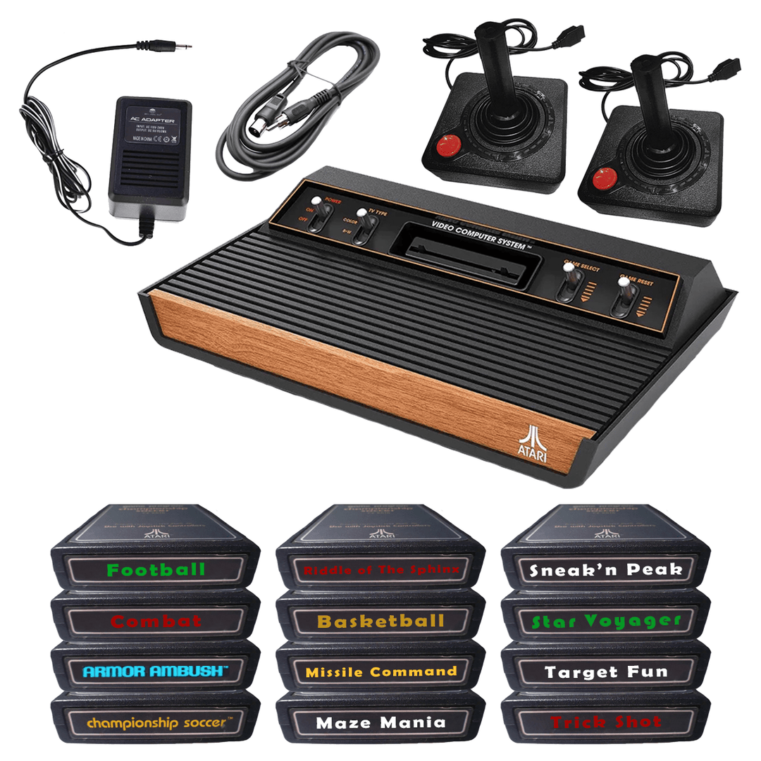 Atari 2600 Console: 12 Games Bundle - Retro vGames