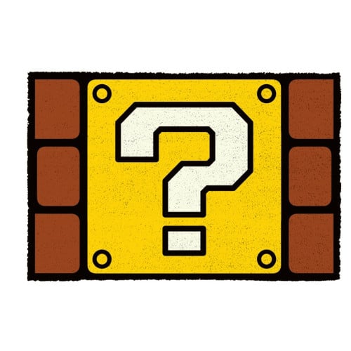 Door Mat: Nintendo -Super Mario Question Mark - Retro vGames