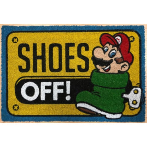 Door Mat: Nintendo - Super Mario Shoes Off - Retro vGames