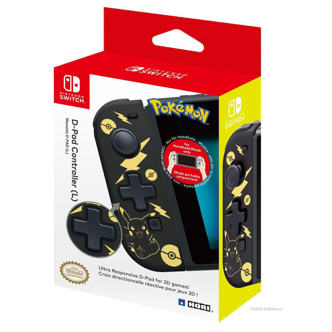 Hori Nintendo Switch D-Pad Controller (L) (Pokemon: Black Gold Pikachu) - Retro vGames