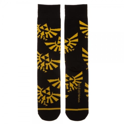 Legend of Zelda Black Crew Socks - Retro vGames