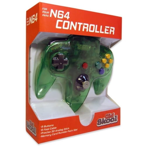 N64 Controller Clear Jungle Green Old Skool - Retro vGames
