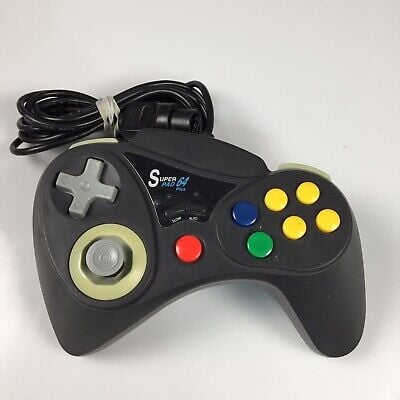 N64 Nintendo 64 Super Pad 64 Plus (Black) - Retro vGames