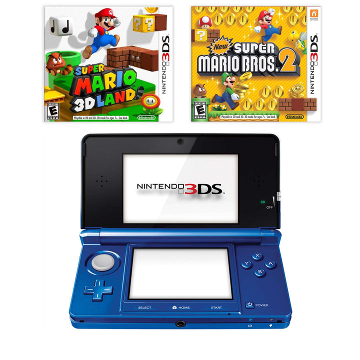 Nintendo 3DS Console: Super Mario 3D Land and New Super Mario Bros 2 - Retro vGames