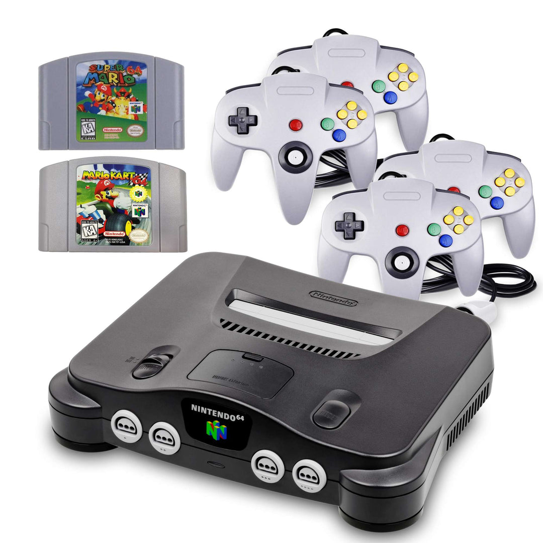 Nintendo 64 Console: Mario Kart 64 & Super Mario 64 - Retro vGames
