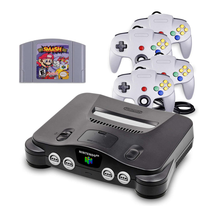 Nintendo 64 Console with 4 Controller: Super Smash Bros - Retro vGames
