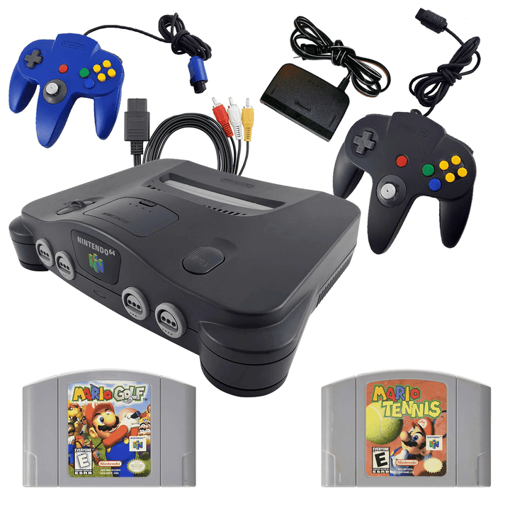 Nintendo 64 (N64) Console Bundle: Mario Golf & Mario Tennis - Retro vGames