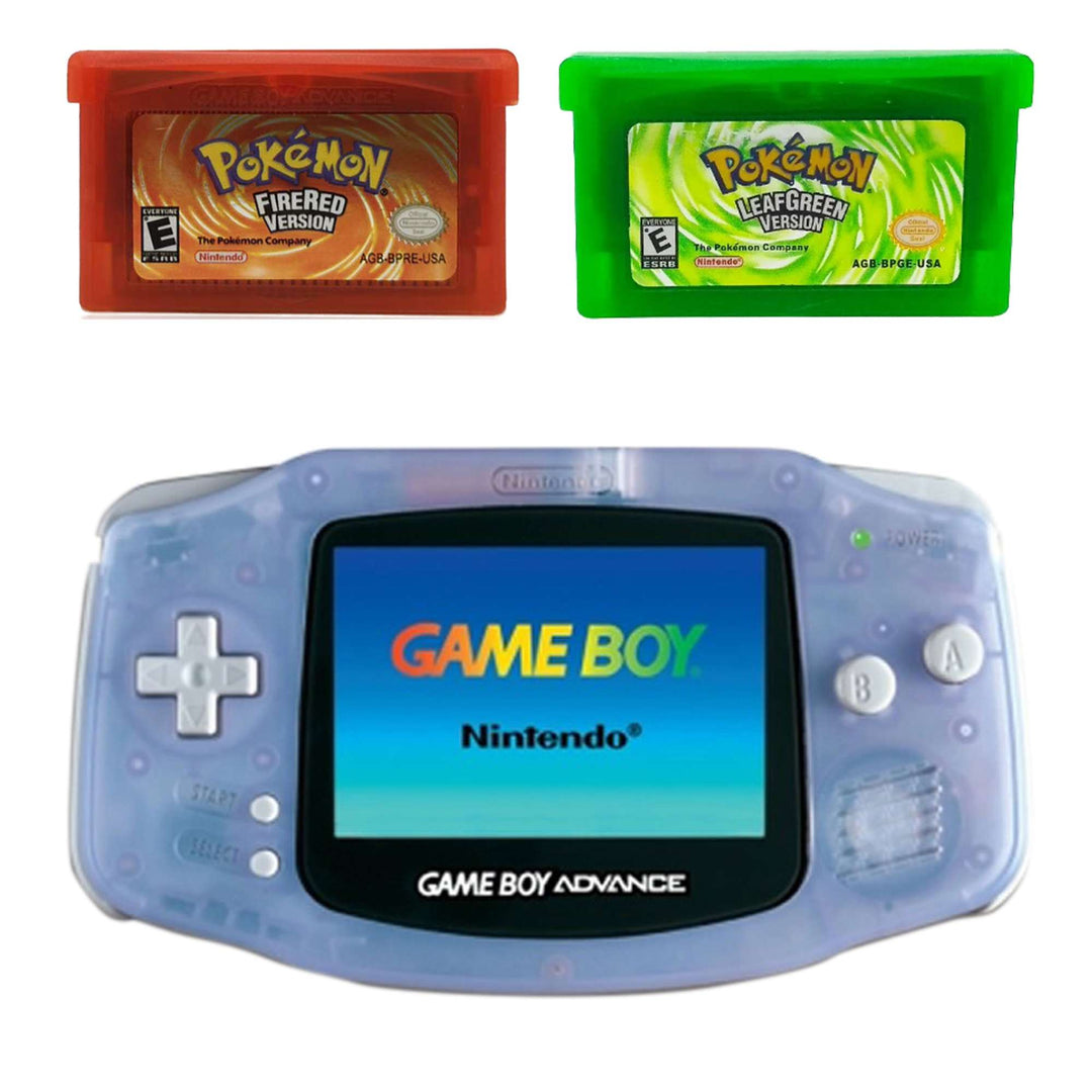 Nintendo Gameboy Advance Console Bundle: Pokémon Fire Red Version or Pokémon Leaf Green Version - Retro vGames