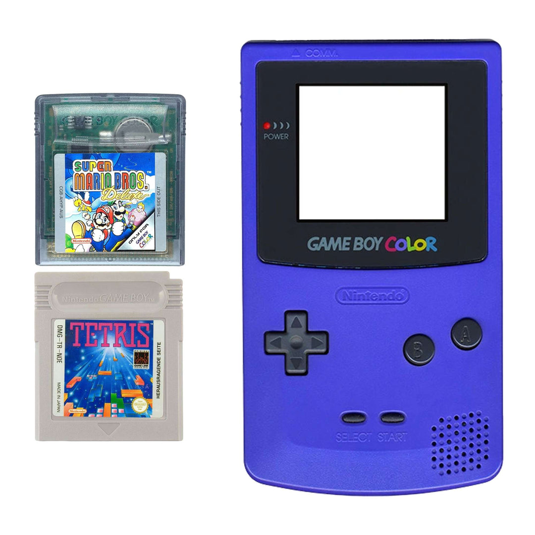 Nintendo Gameboy Color Console Bundle: Tetris & Super Mario Bros Deluxe - Retro vGames