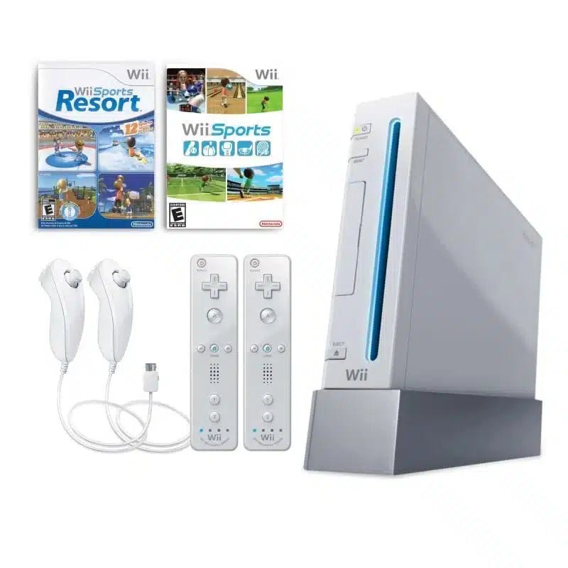 Nintendo Wii Console Bundle - Wii Sports + Wii Sports Resort - Retro vGames