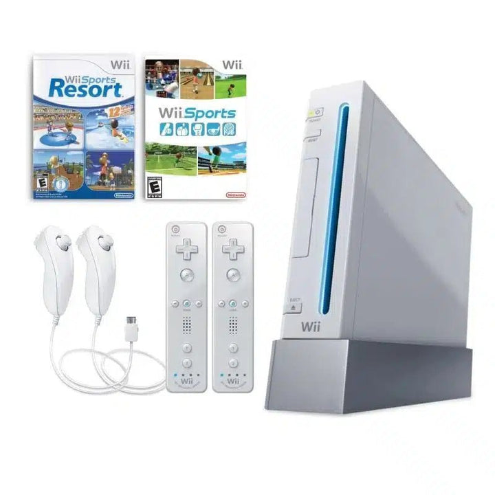 Nintendo Wii Console Bundle - Wii Sports + Wii Sports Resort - Retro vGames