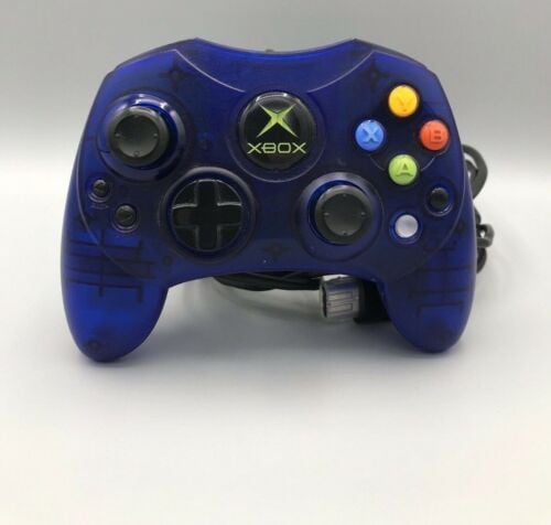 Original Microsoft Xbox Type S Blue Controller (used) - Retro vGames