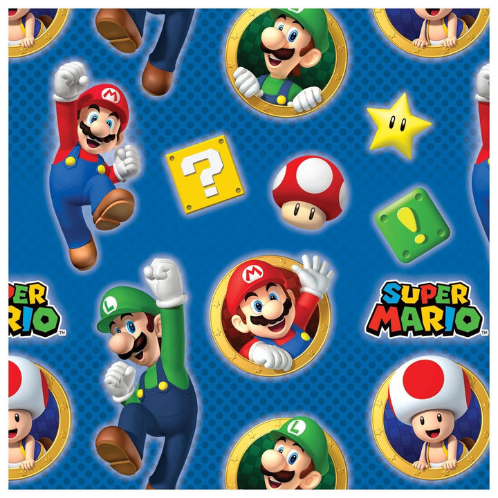 Party Supplies: Super Mario Brothers - Printed Gift Wrap Paper 8' x 30