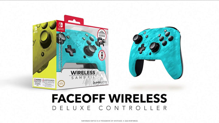 PDP Faceoff Wireless Deluxe Controller - Retro vGames