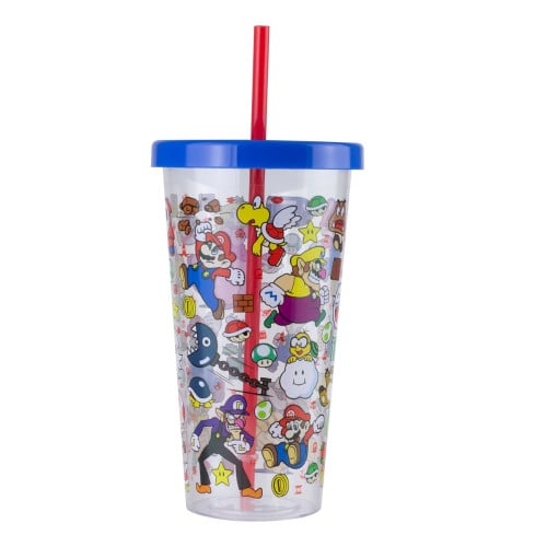Plastic Cup & Straw - Super Mario - Retro vGames