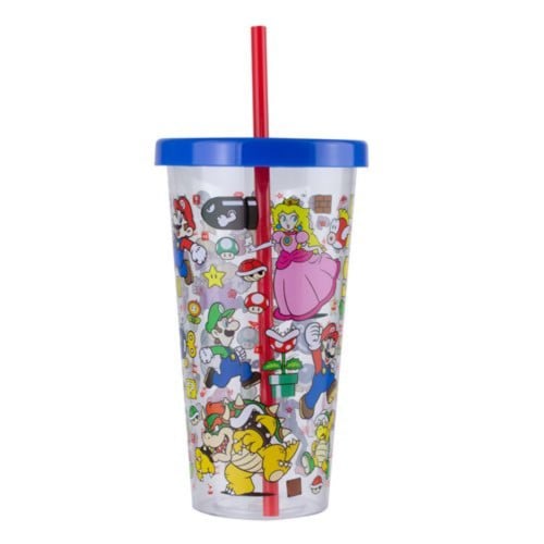 Plastic Cup & Straw - Super Mario - Retro vGames