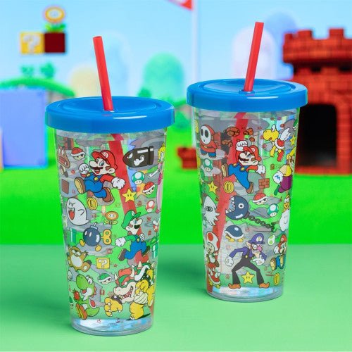 Plastic Cup & Straw - Super Mario - Retro vGames