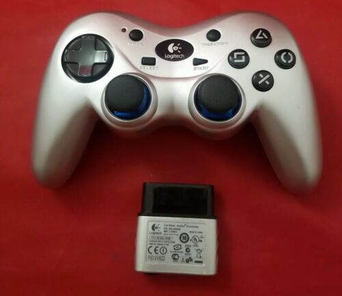 Playstation 2 PS2 Logitech Silver Controller with Receiver - Retro vGames