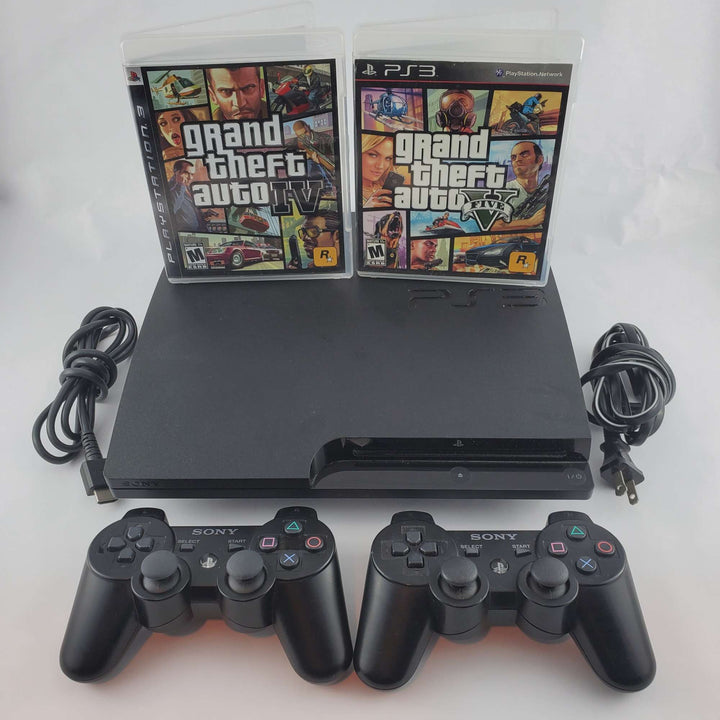 Playstation 3 (PS3) Console Bundle: Grand Theft Auto IV + V - Retro vGames