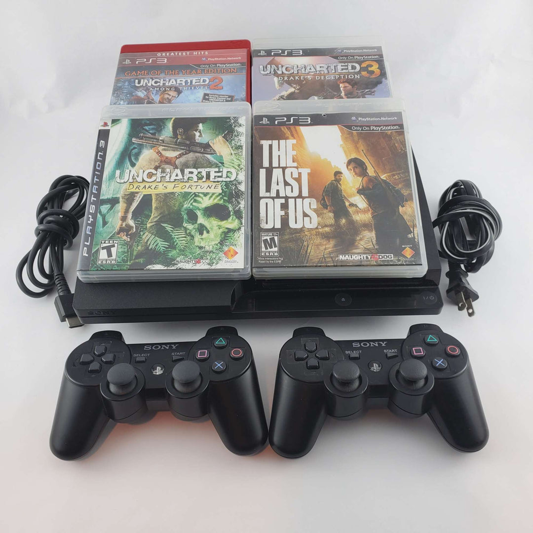 Playstation 3 (PS3) Console Bundle: Uncharted 1, 2, 3 & Last of Us - Retro vGames