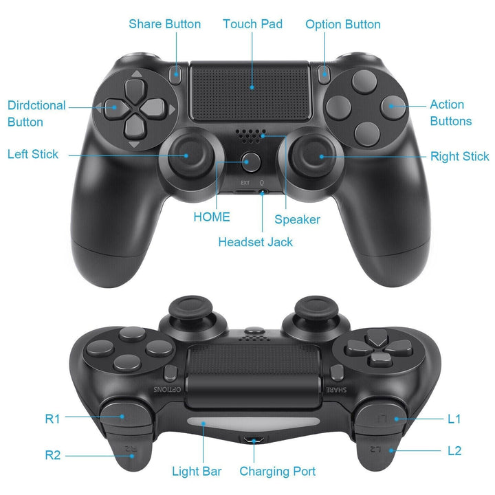 Playstation 4 Controller Dual Shock 3rd Party - Retro vGames