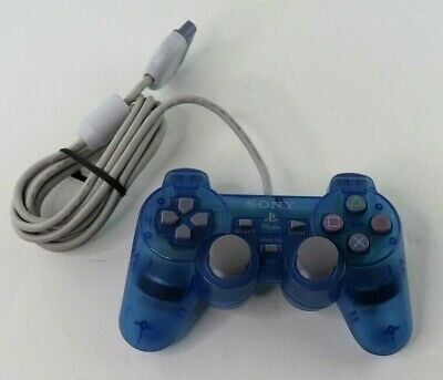 PS1 Original Dual Shock CLEAR BLUE Controller - Retro vGames