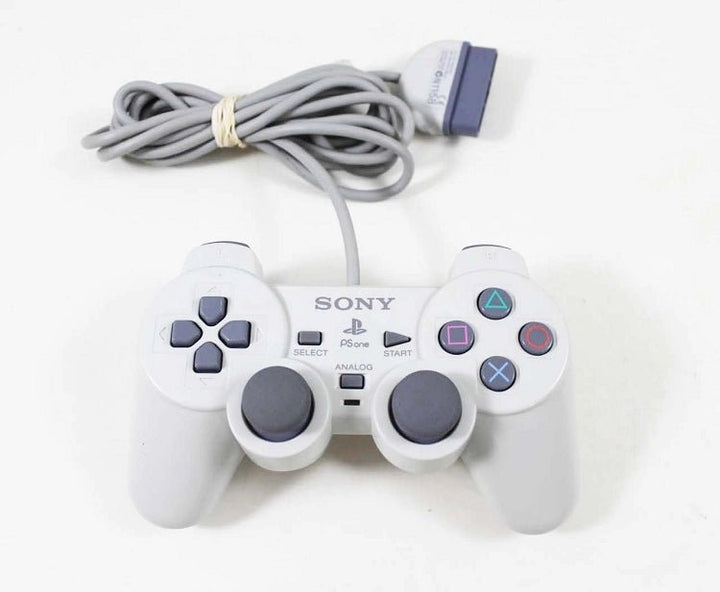 PS1 Original Dual Shock CLEAR WHITE Controller - Retro vGames