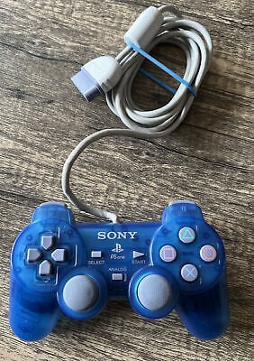 PS1 PSOne Dualshock Controller (Clear Blue) - Retro vGames