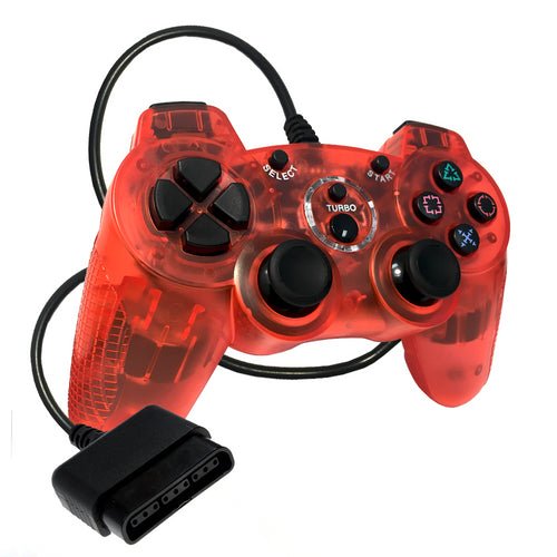PS2 Controller Wired Double-Shock 2 Red - Retro vGames