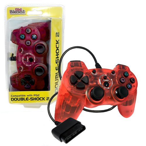 PS2 Controller Wired Double-Shock 2 Red - Retro vGames