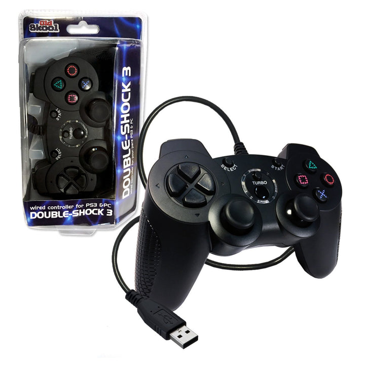PS3 Controller Wired USB - Black - Retro vGames