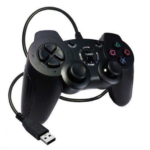 PS3 Controller Wired USB - Black - Retro vGames