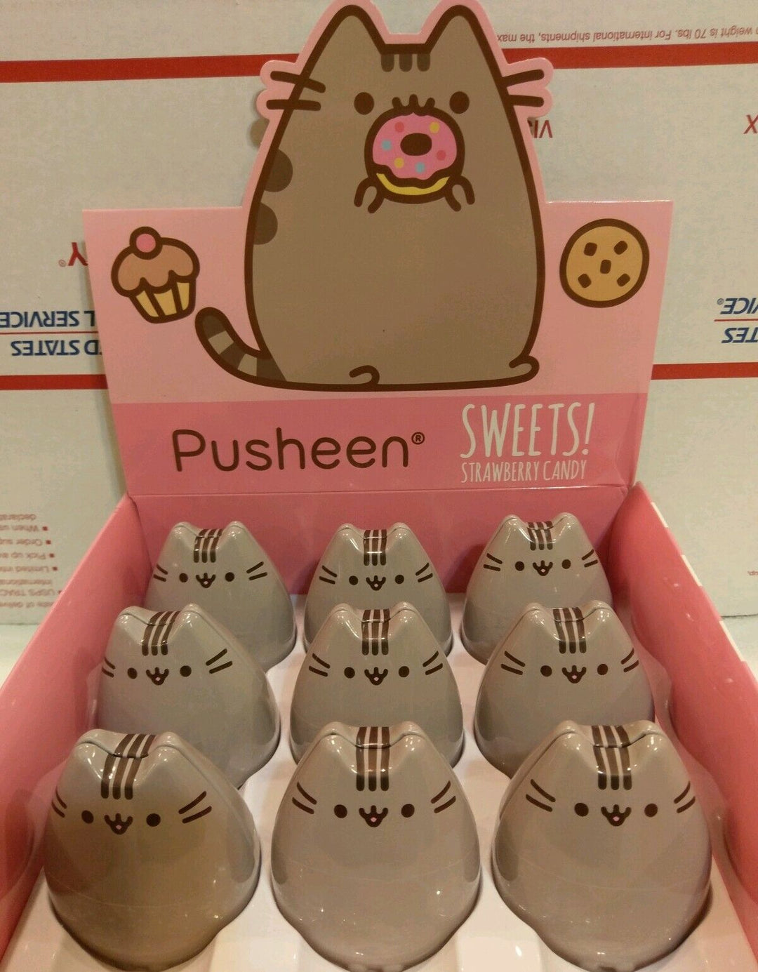 Pusheen Strawberry Candy Tins - Display (9) - Retro vGames