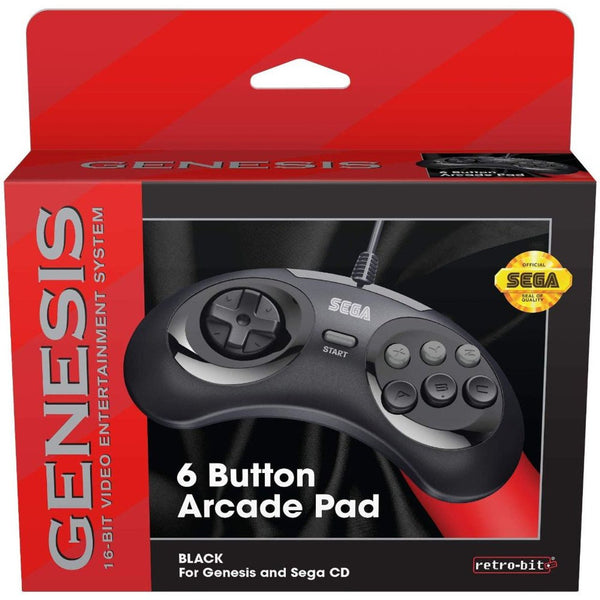 SEGA Genesis 6-button Arcade Original Port Pad Black - Image 3