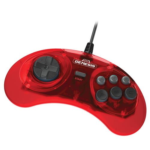 SEGA Genesis 6-button Arcade Original Port Pad Crimson Red Retro-Bit - Image 2