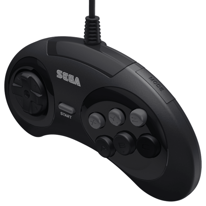 Sega Genesis Licensed 6-Button Controller (Black) - Retro vGames
