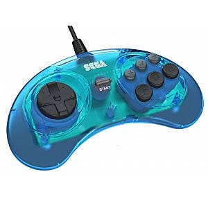 Sega Genesis Licensed Blue 6-Button Controller - Retro vGames