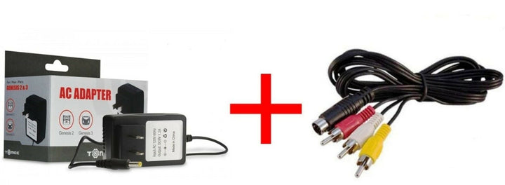 Sega Genesis Model 2 / 3 Power Cord & AV Cable - Retro vGames