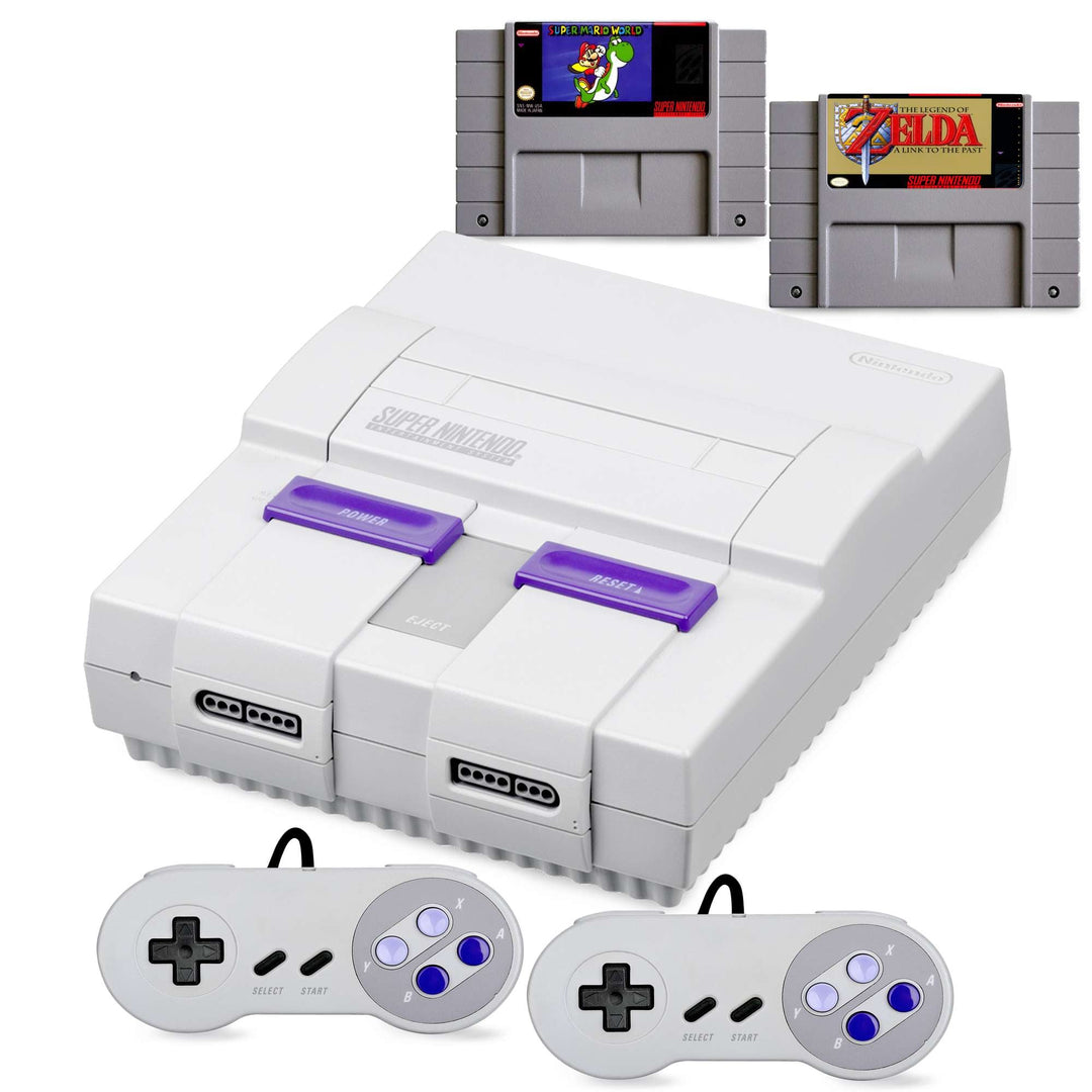 SNES Console: Super Mario World & Legend of Zelda Link to Past - Retro vGames
