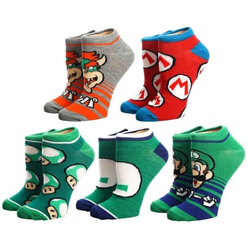 Socks Ankle: Super Mario - Mix and Match (5 Pack) - Retro vGames