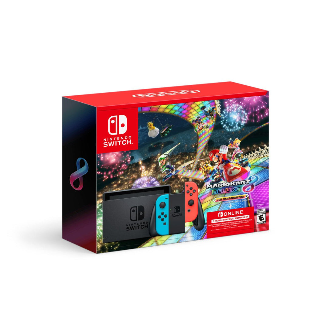 Switch Console Neon Red & Blue Core + Mario Kart 8 Deluxe - Retro vGames