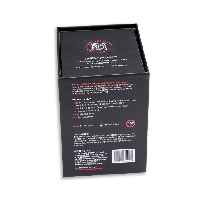 TWENTY-ONE™ Adult Party Card Game (18+) | 225 Cards for Game Night Fun - Retro vGames