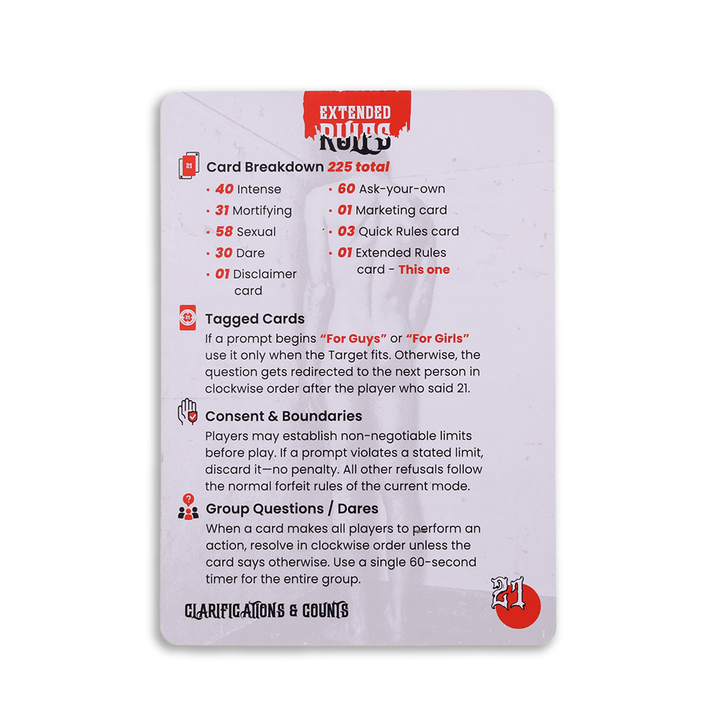 TWENTY-ONE™ Adult Party Card Game (18+) | 225 Cards for Game Night Fun - Retro vGames