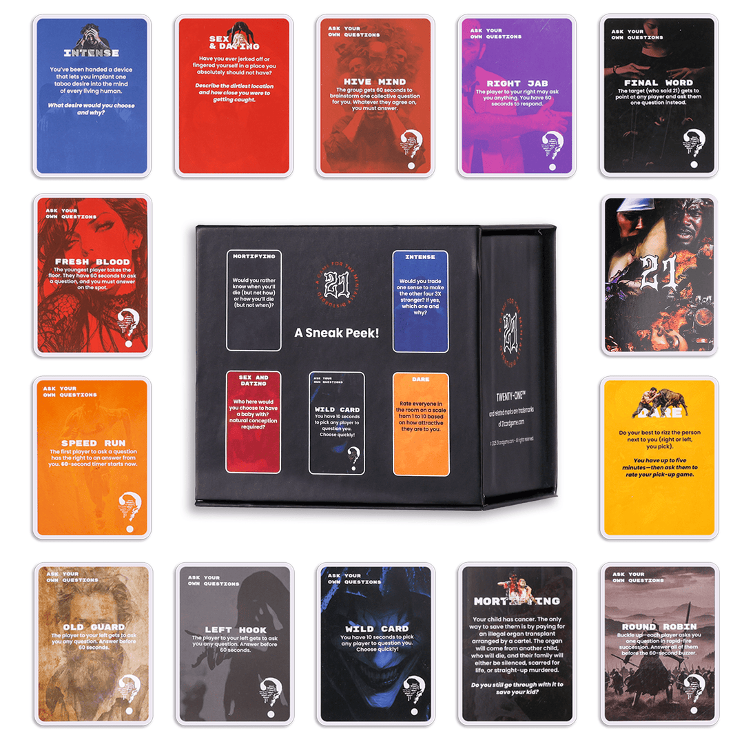 TWENTY-ONE™ Adult Party Card Game (18+) | 225 Cards for Game Night Fun - Retro vGames