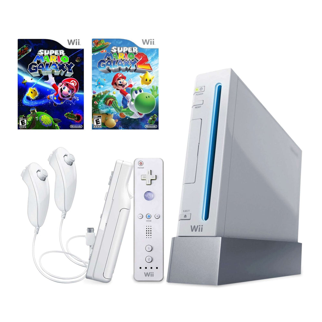 Wii Console Bundle: Super Mario Galaxy 1 and 2 - Retro vGames