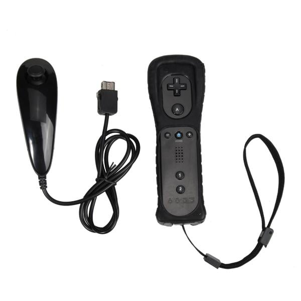 Wii U / Wii Controller Bundle - Nunchuk and Remote Black - Retro vGames
