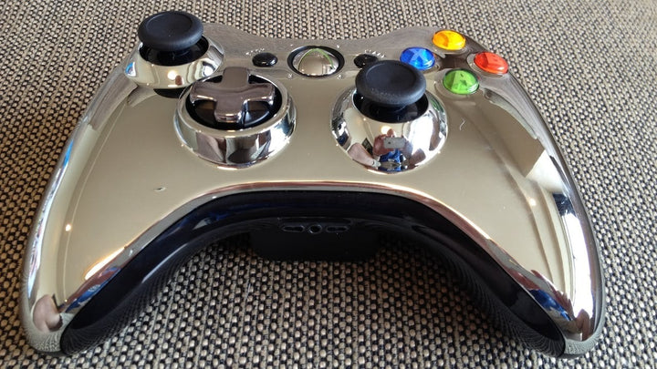 Xbox 360 Chrome Silver Controller - Retro vGames