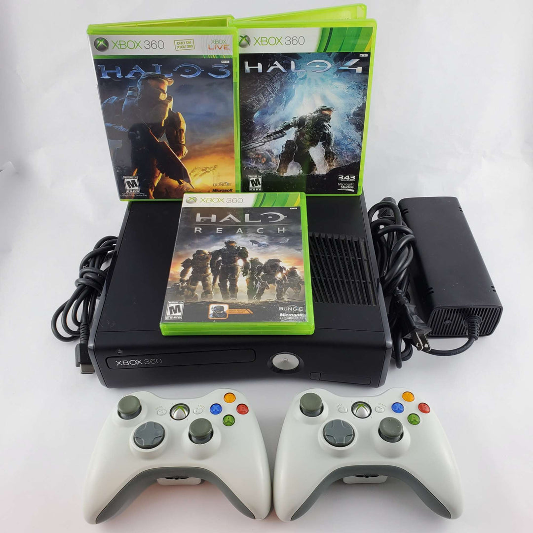 Xbox 360 Console Bundle: Halo 3, 4 & Reach - Retro vGames