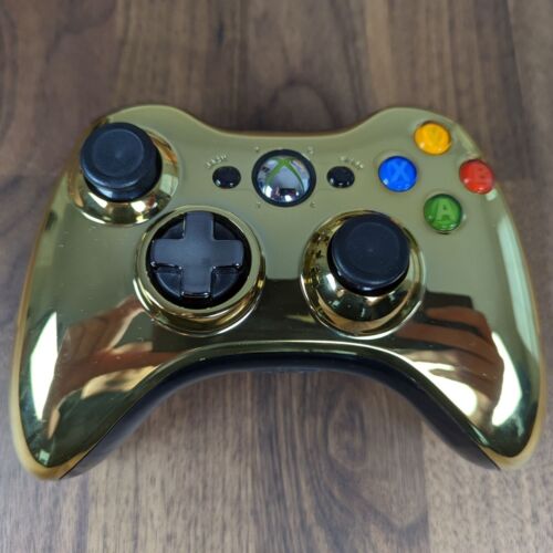 Xbox 360 Gold Chrome Special Edition Controller - Retro vGames
