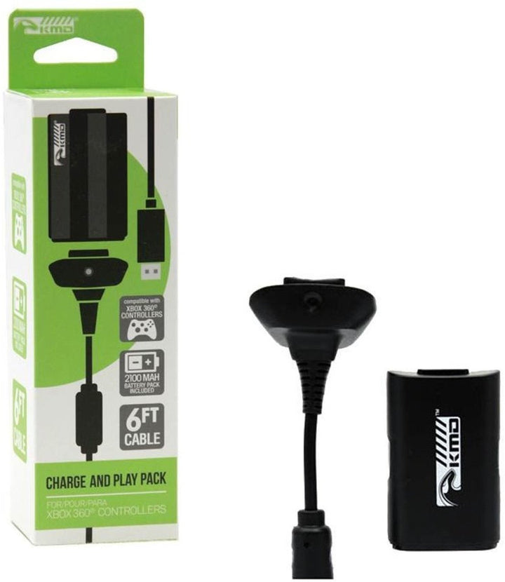 Xbox 360 Play & Charge Black - Retro vGames
